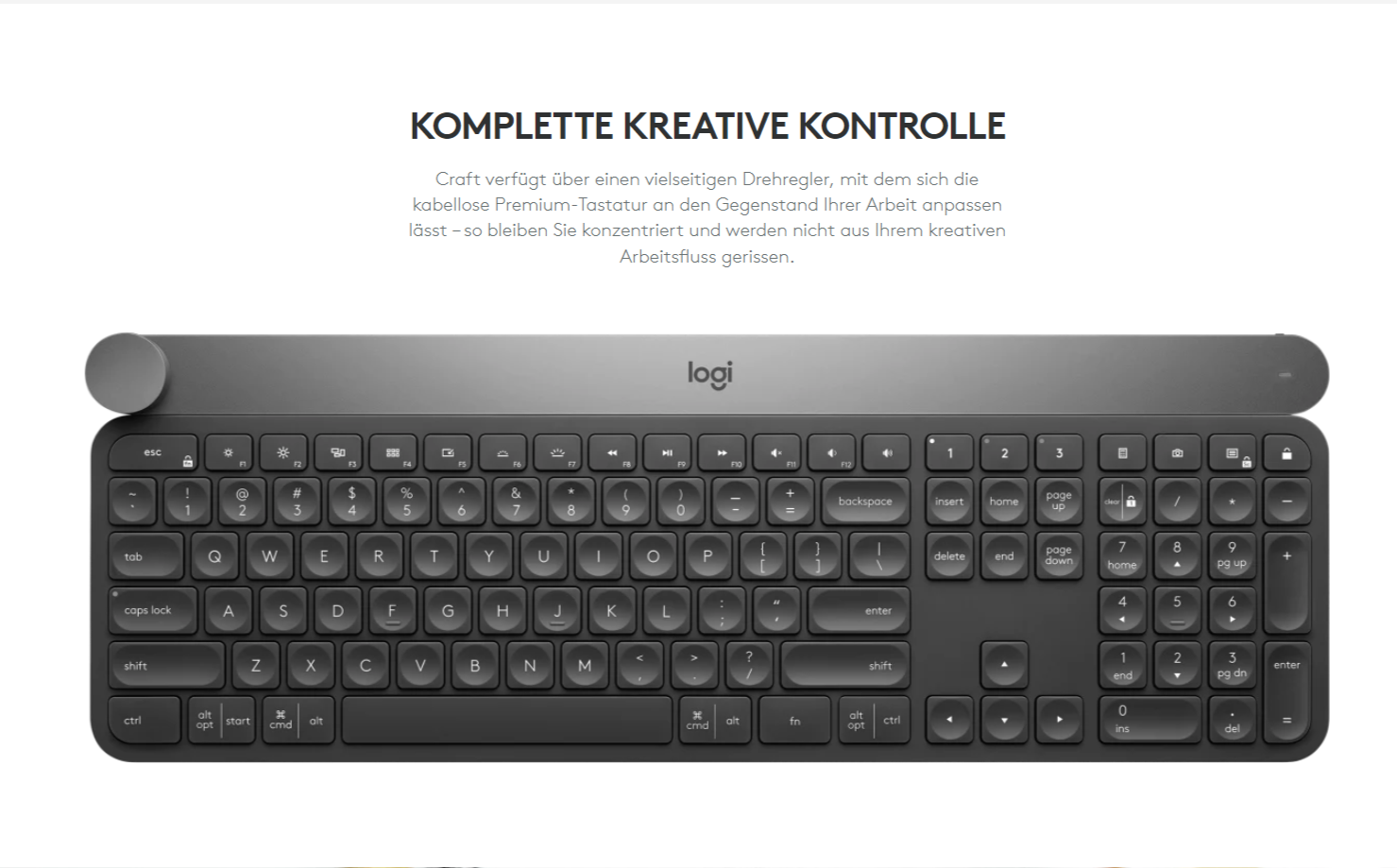 Logitech Tastatur Craft mit Drehregler, neu, QWERTZ deutsch