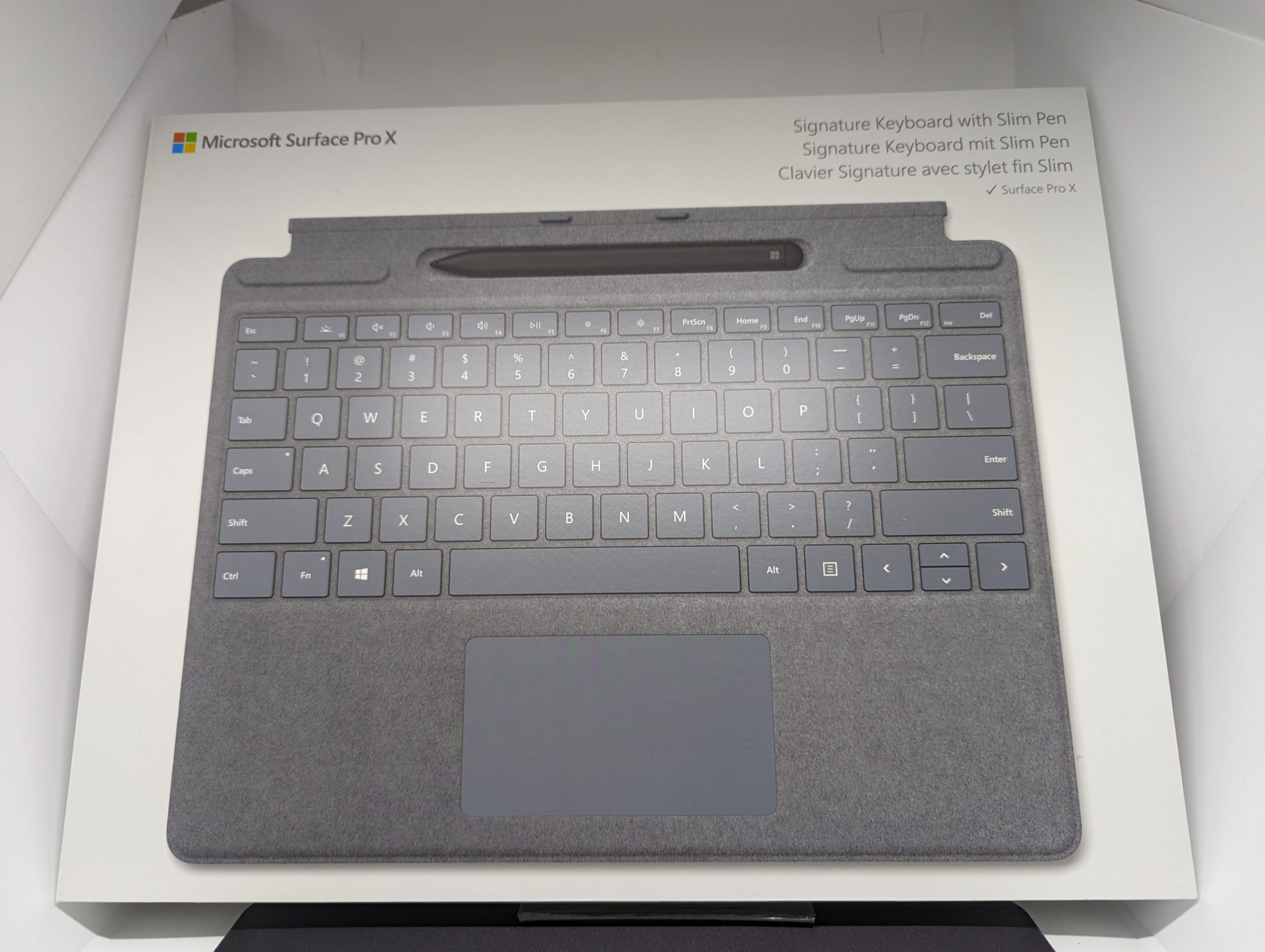 Microsoft Surface Signature Tastatur mit Slim Pen Typecover Pro X, Pro 8, Pro 9  grau, QWERTZ DEUTSCH  