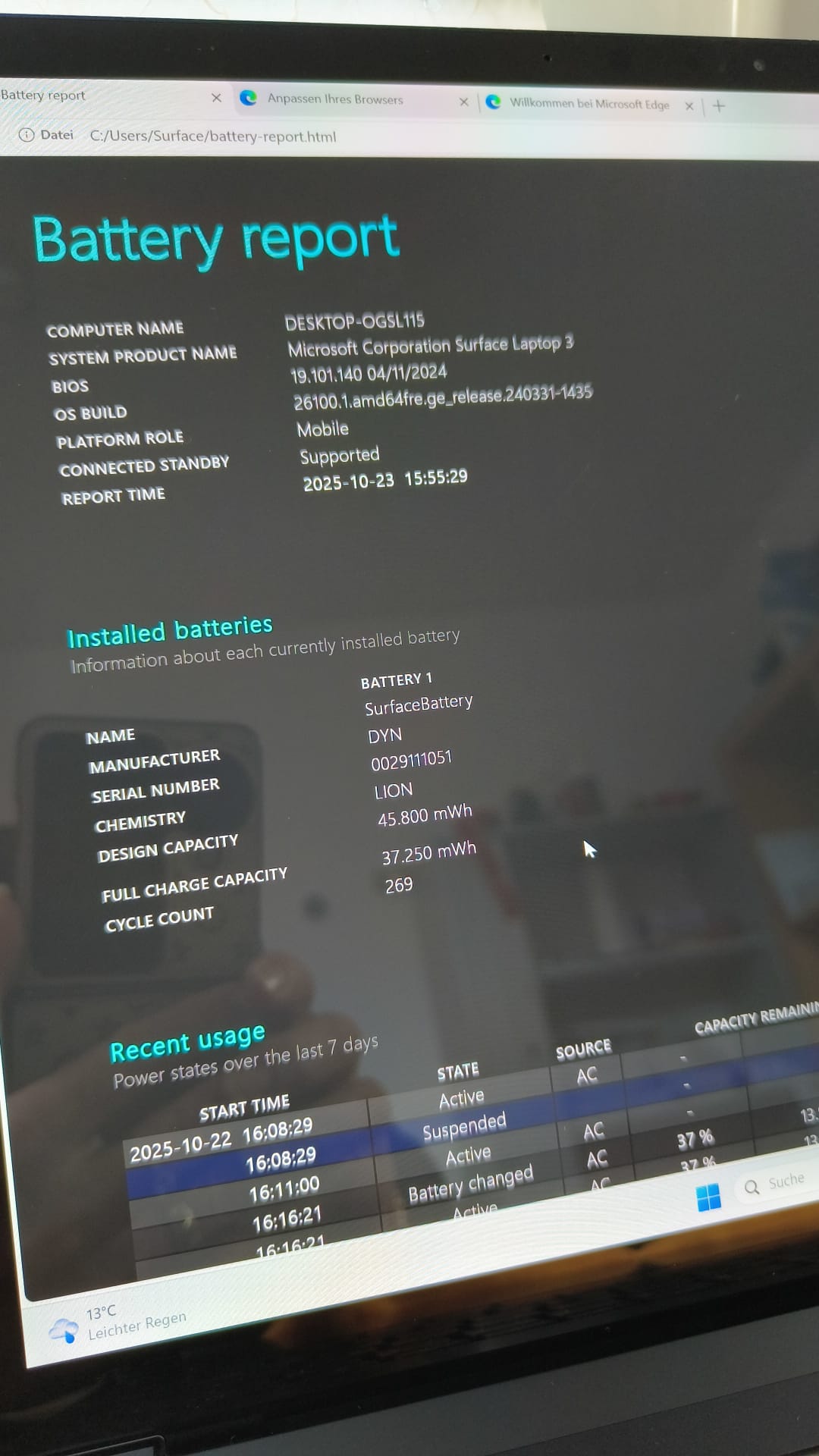 Microsoft Surface Laptop 3 15" Core I5 SSD 256 GB - 8GB QWERTZ - Deutsch schwarz 